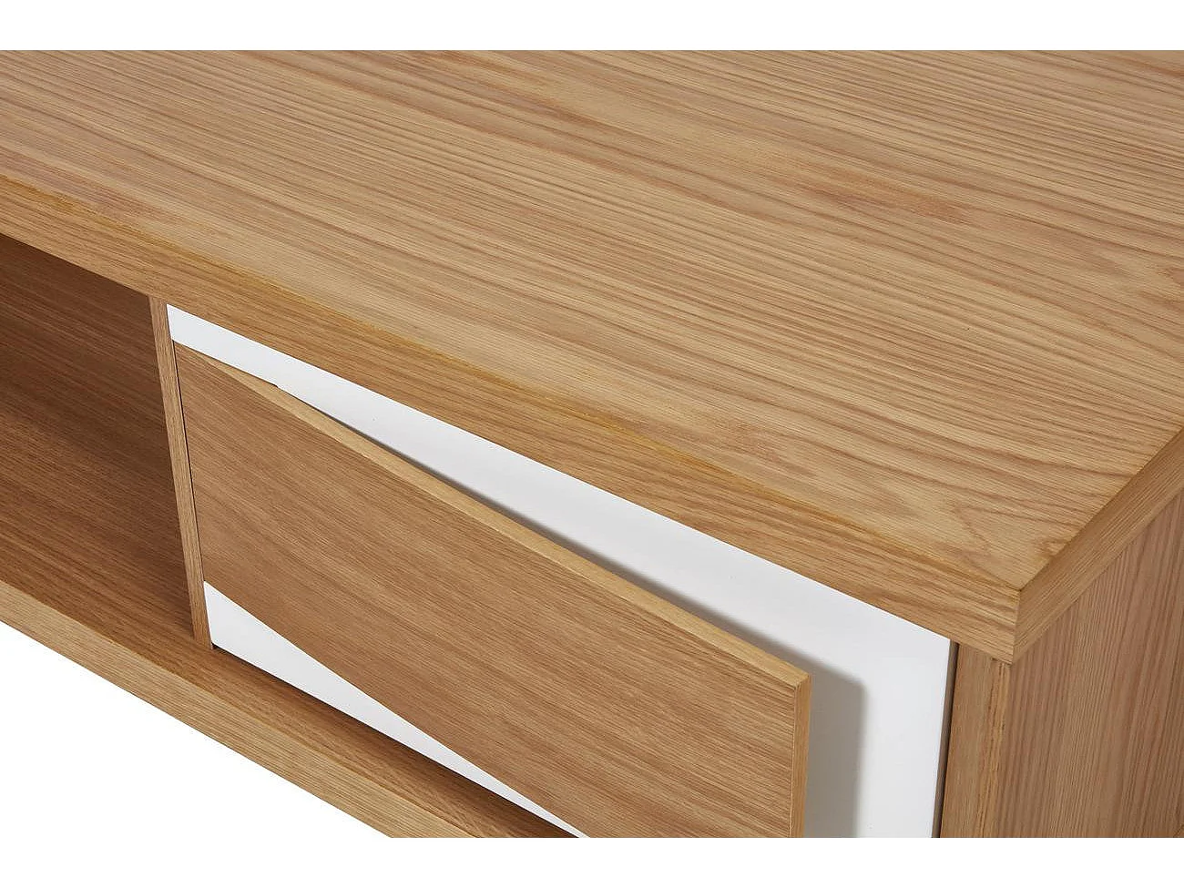 Yaga salontafel van licht eiken en wit gelakt hout L 120 cm