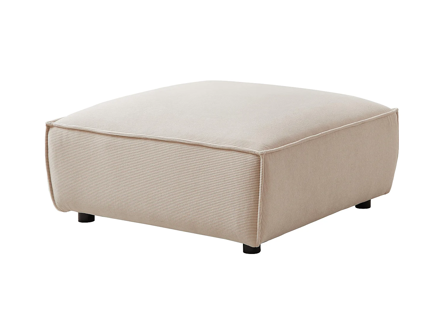 Stor chaiselong-hjørnesofa med højre hjørne og skammel i beige fløjlbomuldstof BORORE af Pascal Morabito