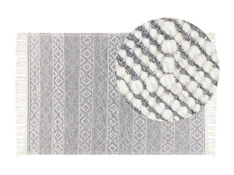 Alfombra de lana gris/blanco crema 160 x 230 cm TONYA