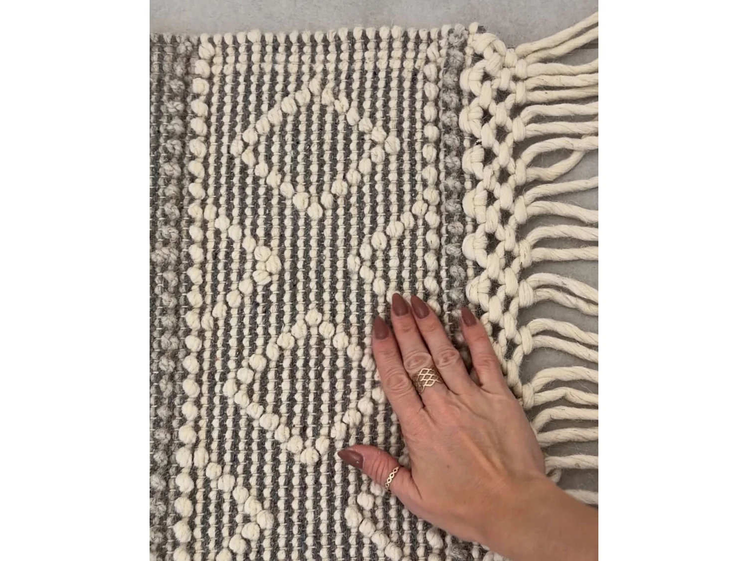 Tapis en laine gris et blanc 160 x 230 cm TONYA