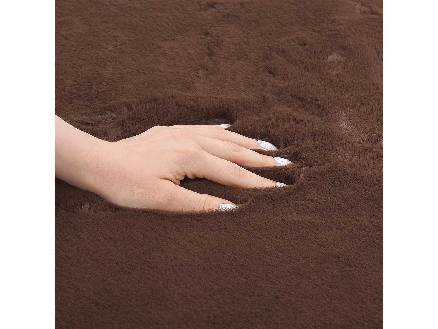 Tapis en fausse fourrure MIRPUR Marron 80 x 150 cm