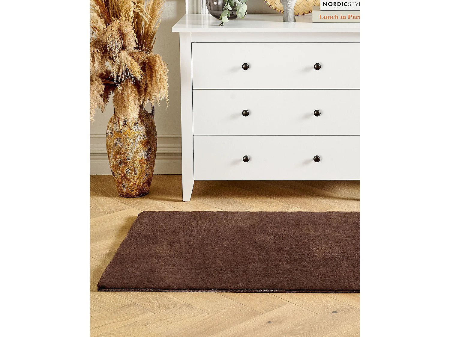 Tapis en fausse fourrure MIRPUR Marron 80 x 150 cm