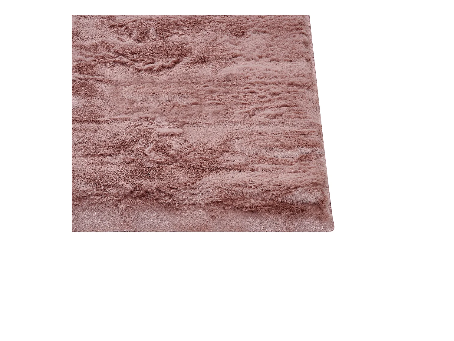 Hochfloriger Kunstpelzteppich aus Kaninchenfell 160 x 230 cm Rosa Mirpur