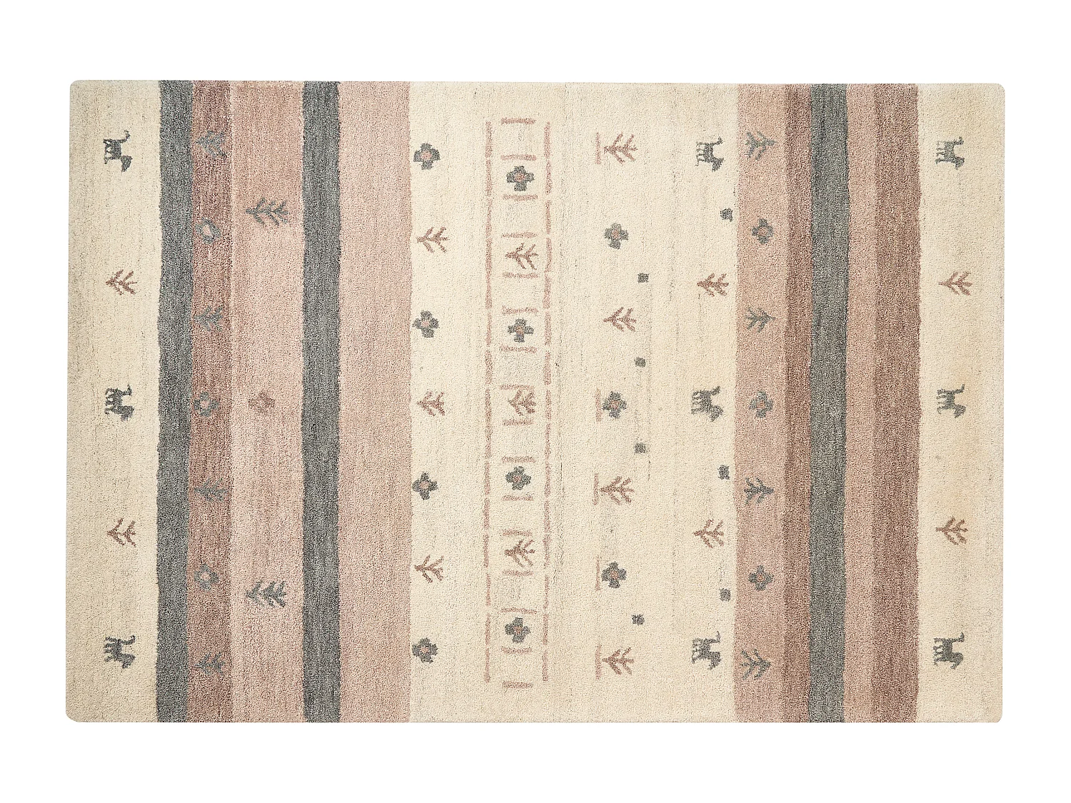 Vloerkleed gabbeh beige/bruin 140 x 200 cm KARLI