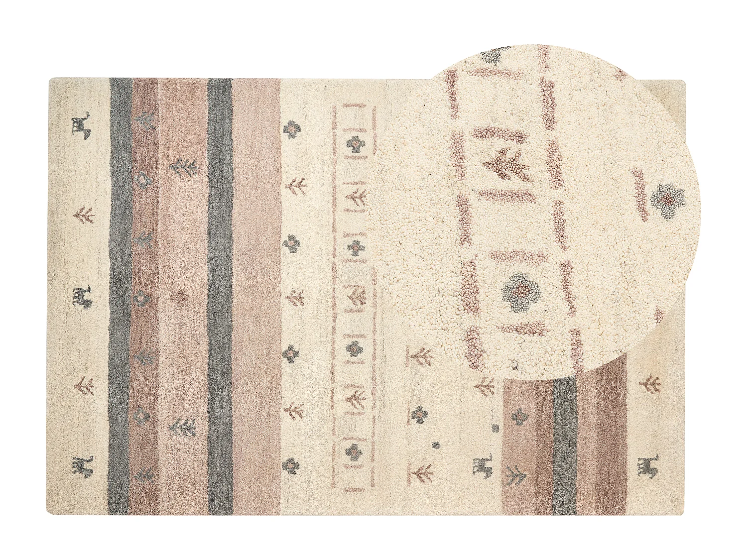 Vloerkleed gabbeh beige/bruin 140 x 200 cm KARLI