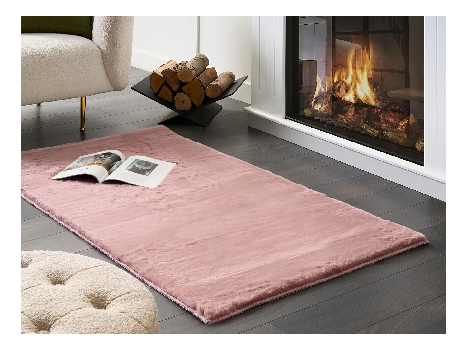 Alfombra rosa 80 x 150 cm MIRPUR