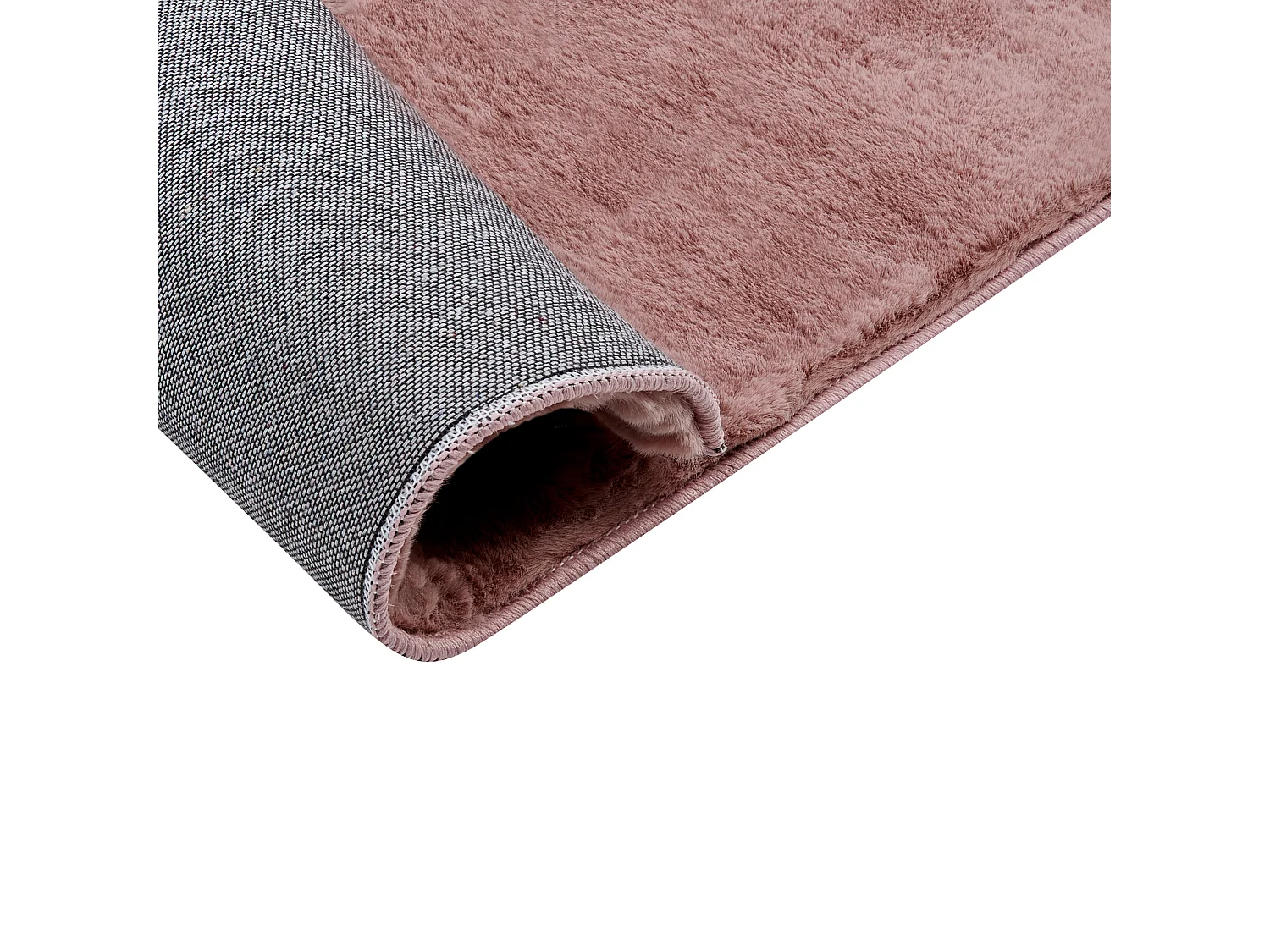 Tapete em pelo sintético de coelho rosa 80 x 150 cm MIRPUR