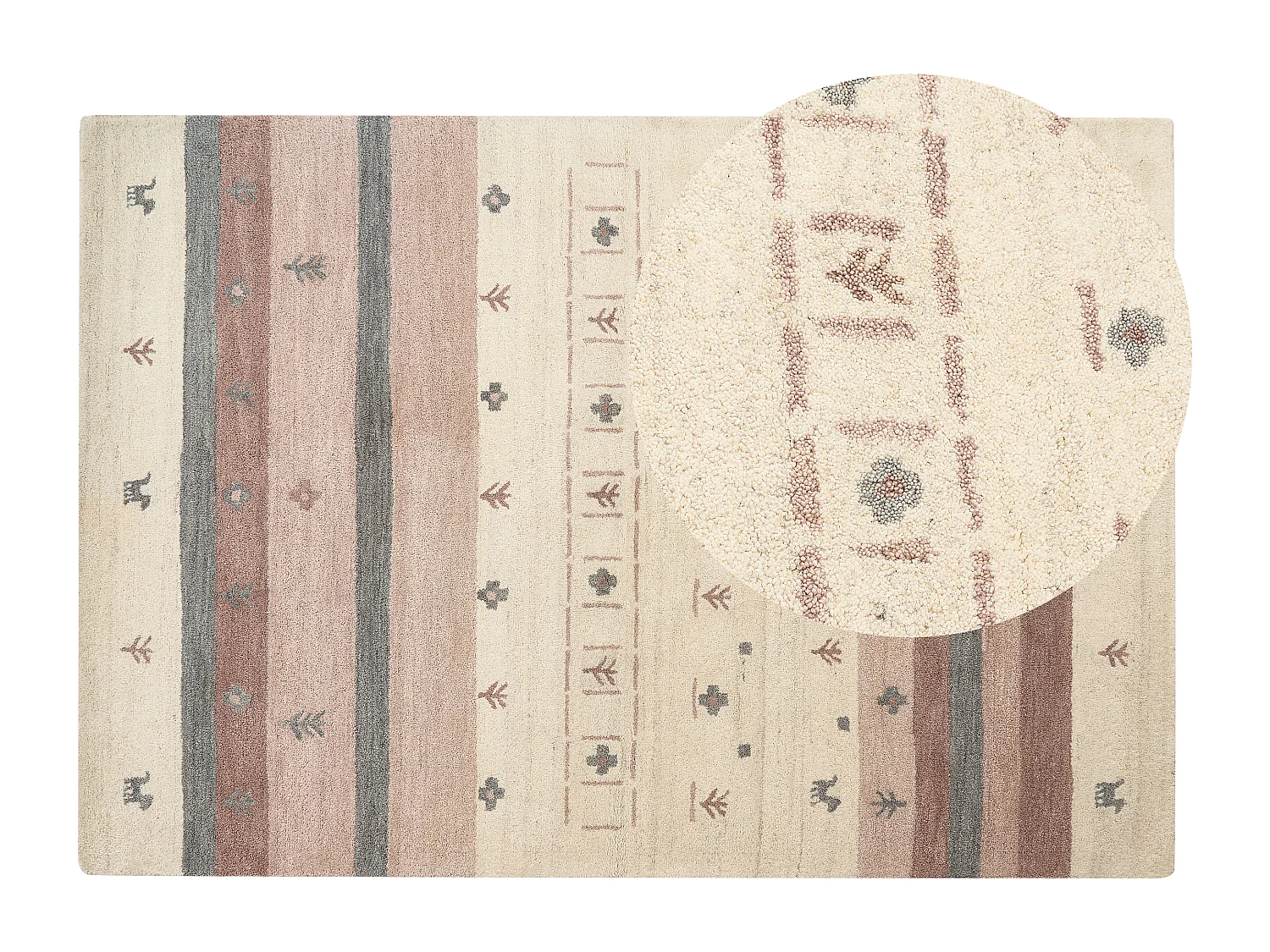 Vloerkleed gabbeh beige/bruin 160 x 230 cm KARLI