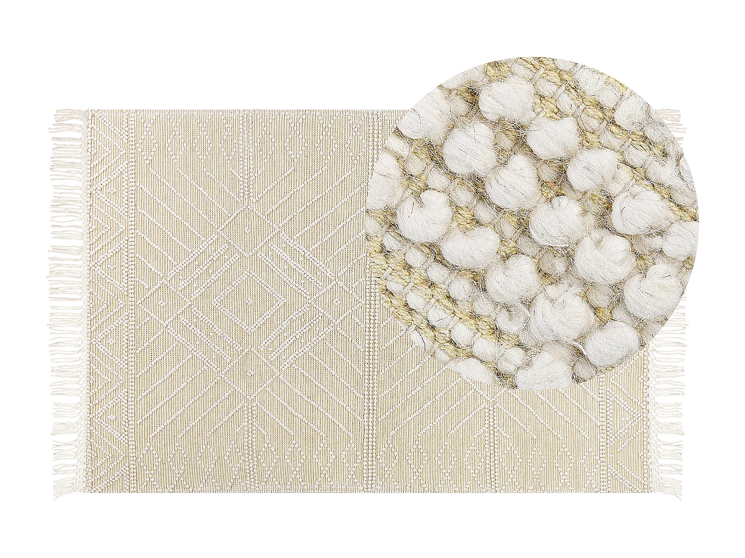 Vloerkleed wol beige 160 x 230 cm MAVIKENT