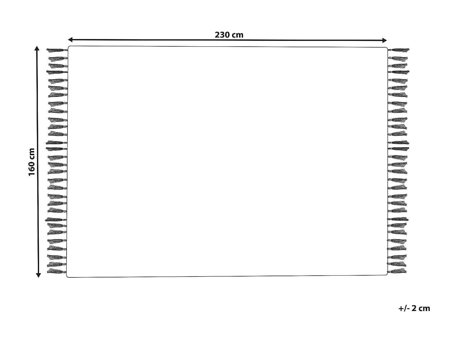Wollteppich Boho Handgewebt, mit Quasten 160 x 230 cm Beige Mavikent