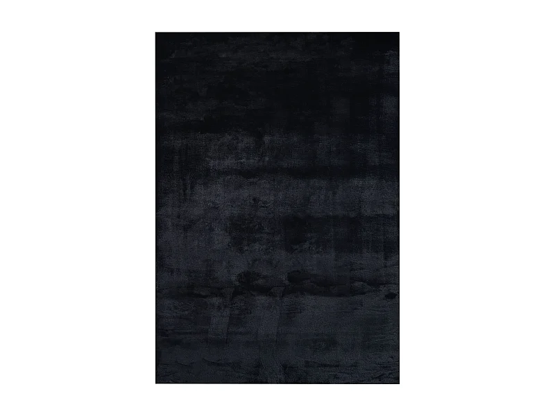 Hochfloriger Kunstpelzteppich aus Kaninchenfell 160 x 230 cm Schwarz Mirpur