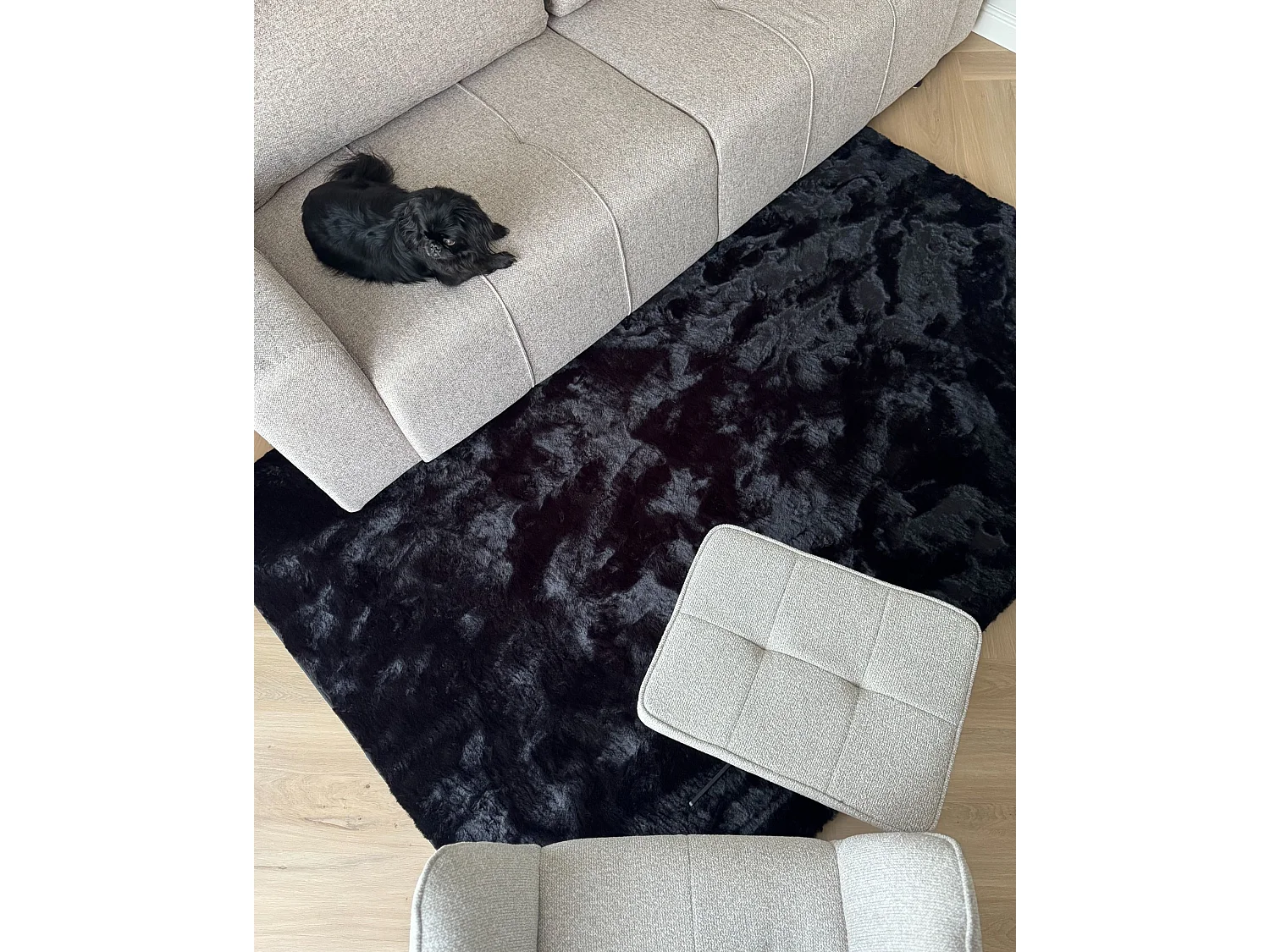 Faux Fur Rug MIRPUR Black 160 x 230 cm