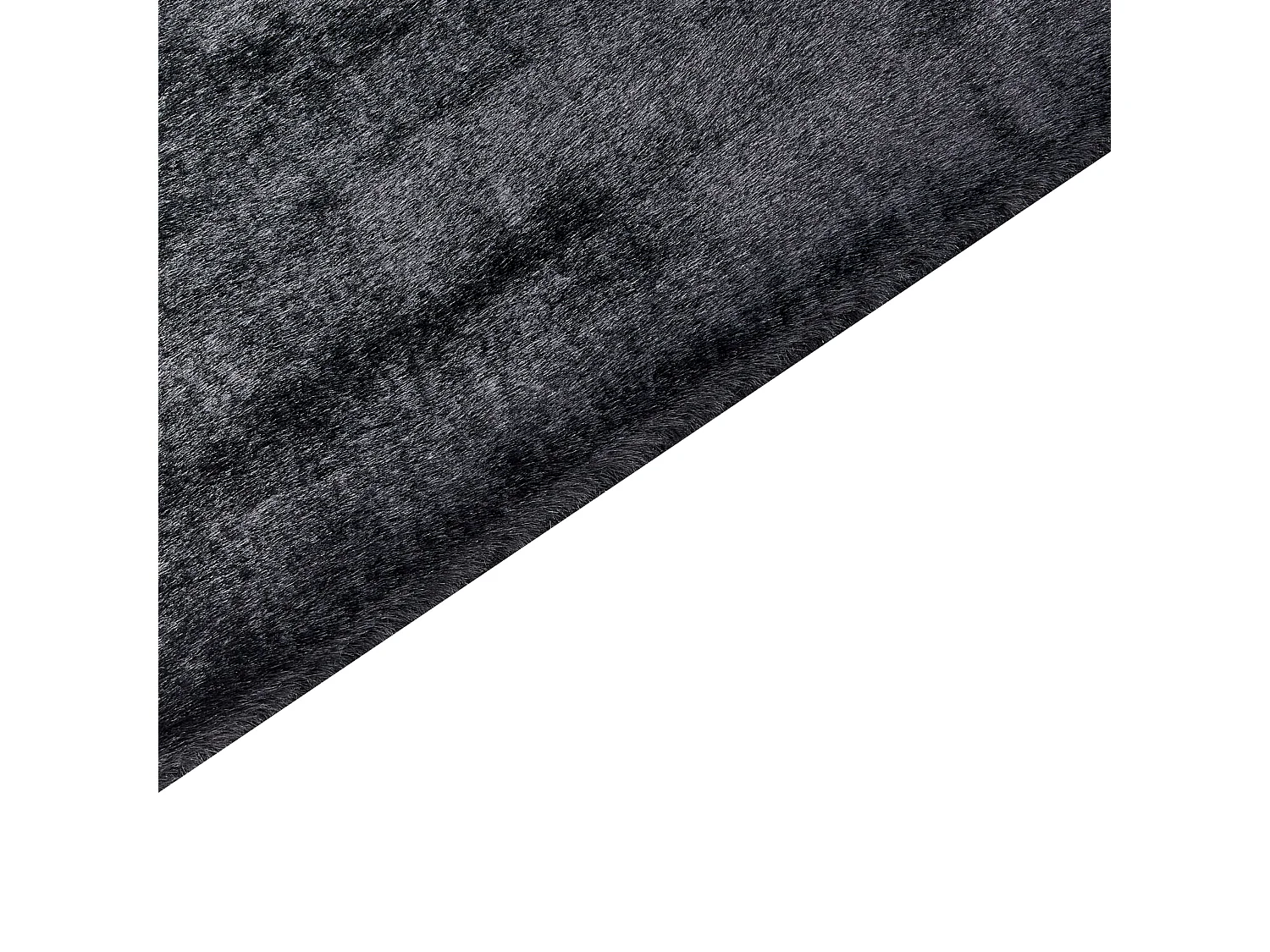 Hochfloriger Kunstpelzteppich aus Kaninchenfell 80 x 150 cm Schwarz Mirpur