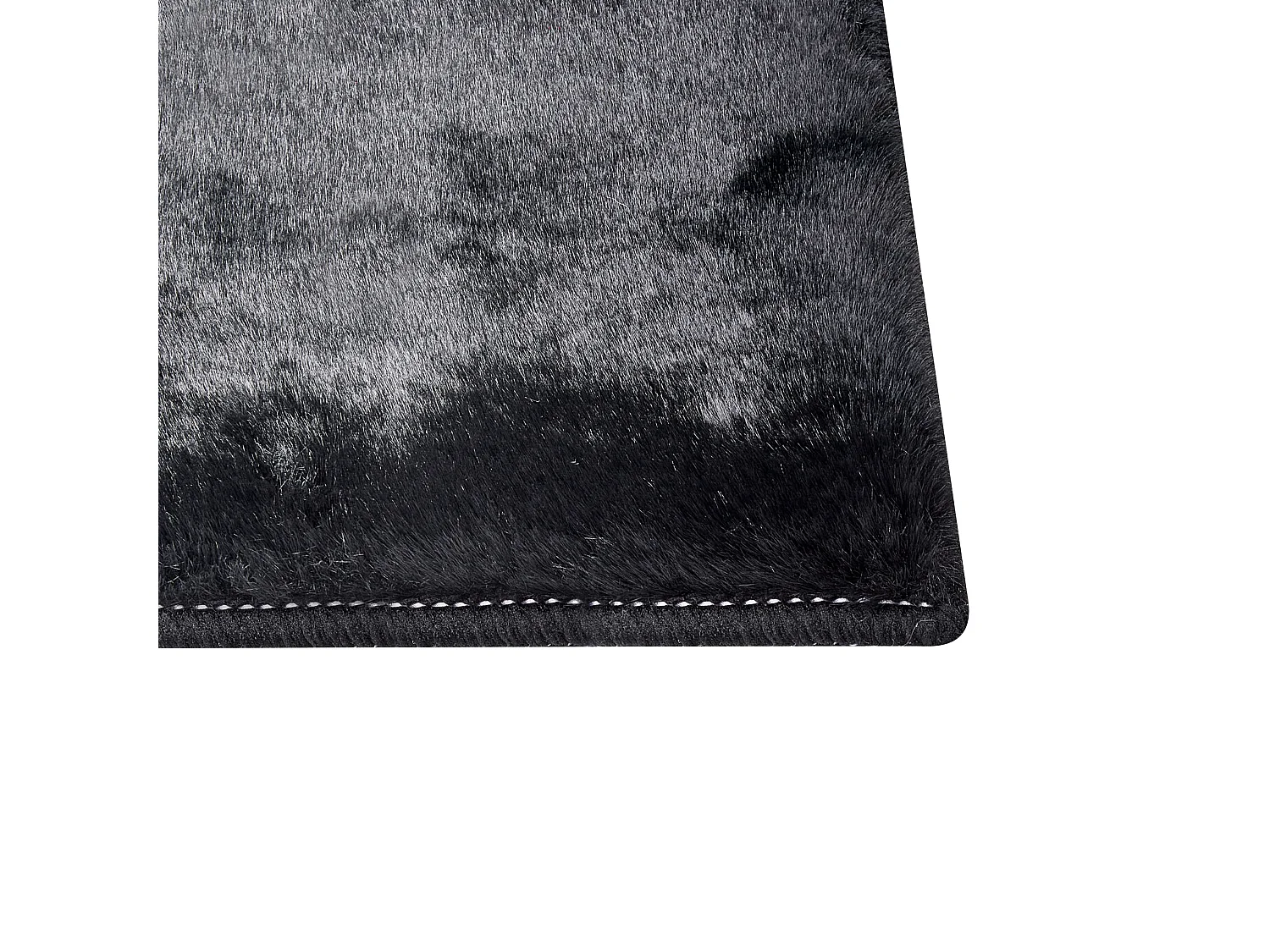 Hochfloriger Kunstpelzteppich aus Kaninchenfell 80 x 150 cm Schwarz Mirpur