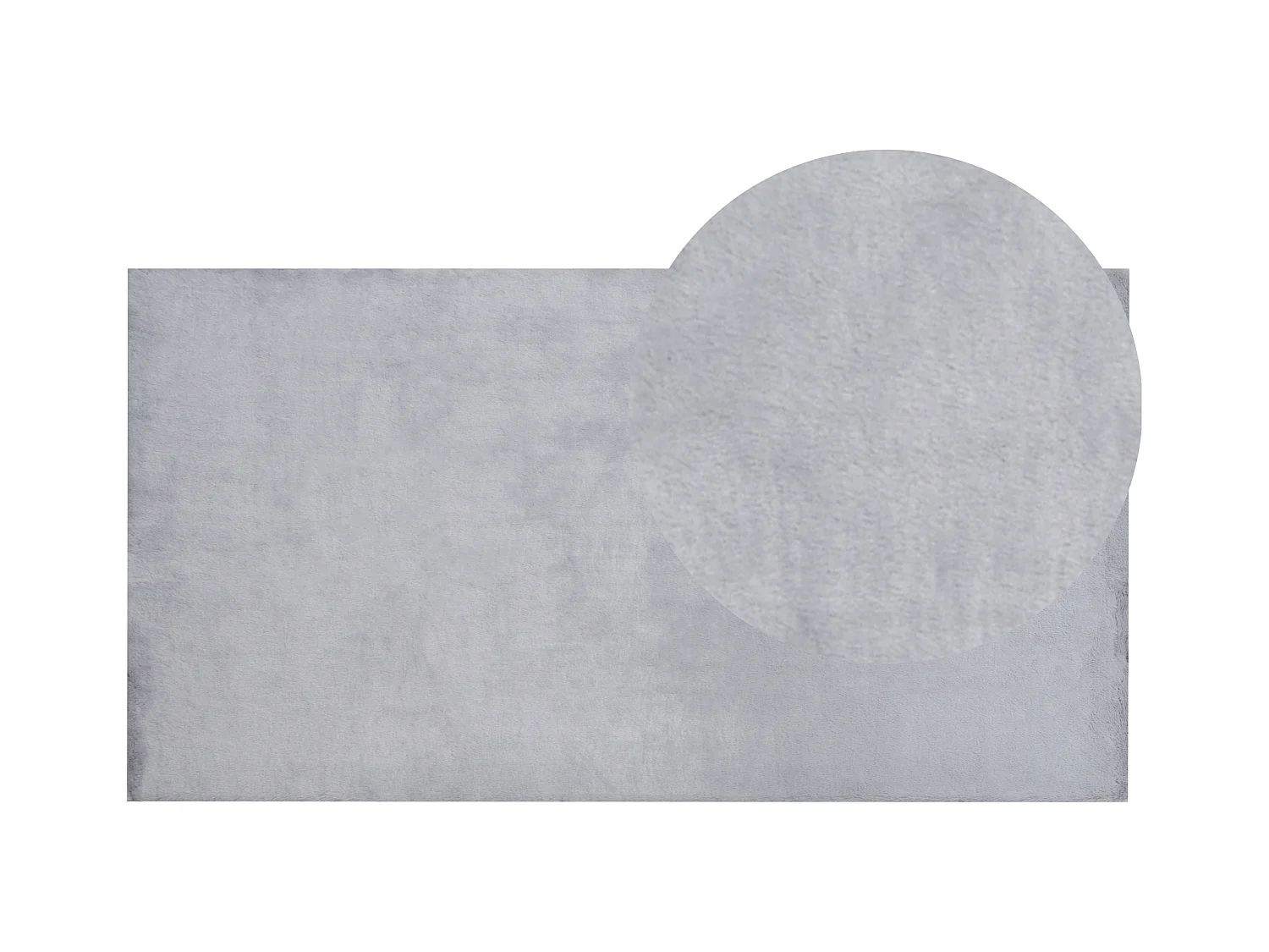 Kunstfellteppich Kaninchen hellgrau 80 x 150 cm MIRPUR