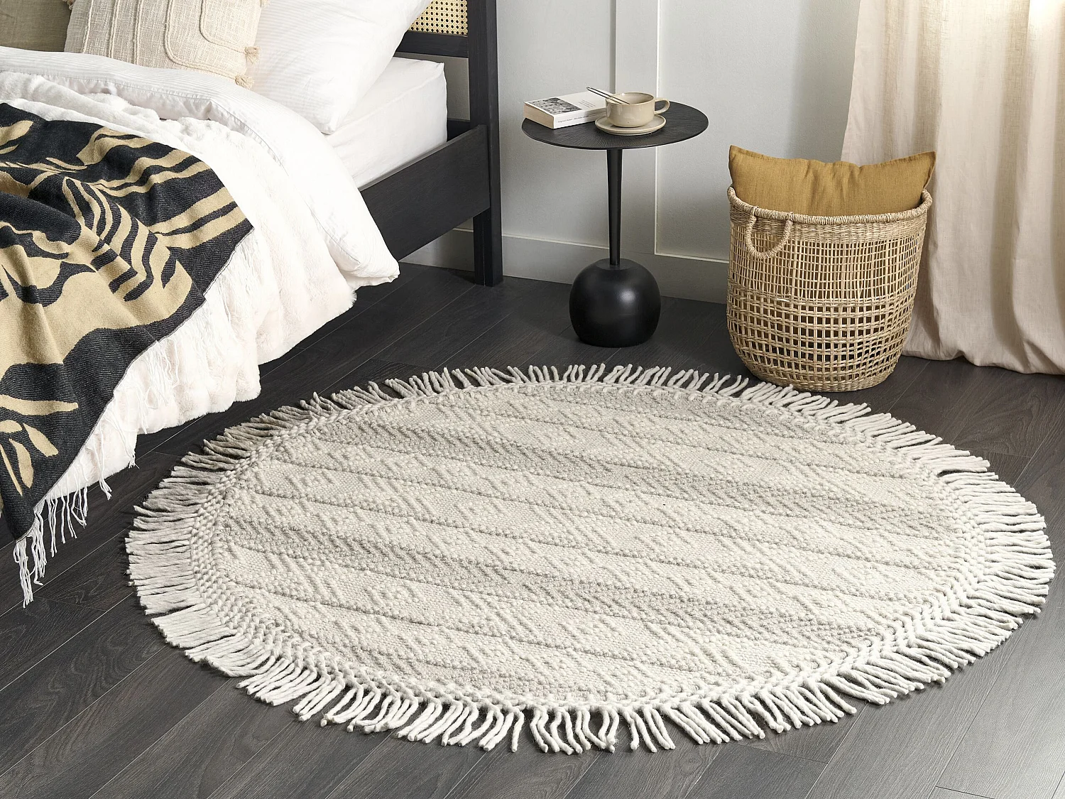 Tappeto lana beige ⌀ 140 cm BALTALAR