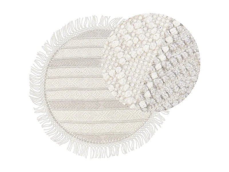 Vloerkleed wol beige ⌀ 140 cm BALTALAR