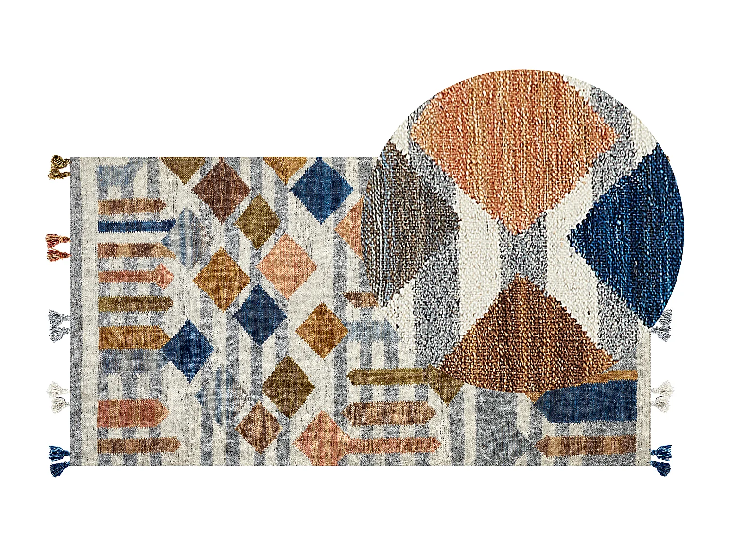 Vloerkleed kelim meerkleurig 80 x 150 cm KASAKH