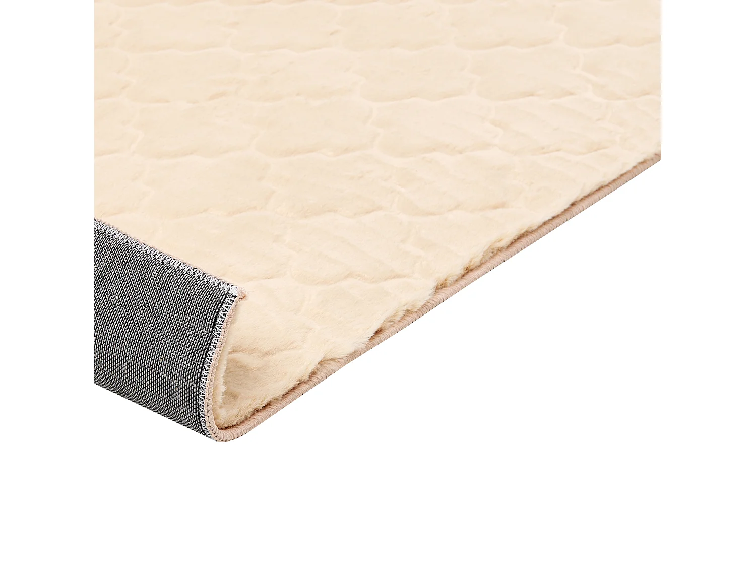 Tapete de pelo sintético de coelho creme 160 x 230 cm GHARO