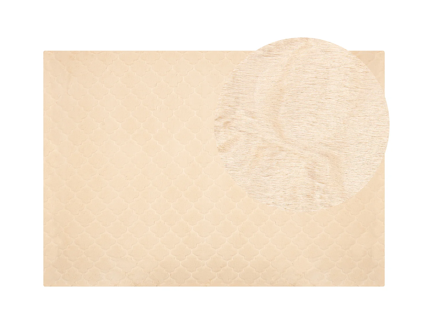 Kunstfellteppich Kaninchen beige 160x230 cm einfarbig handgefertigt Shaggy Gharo