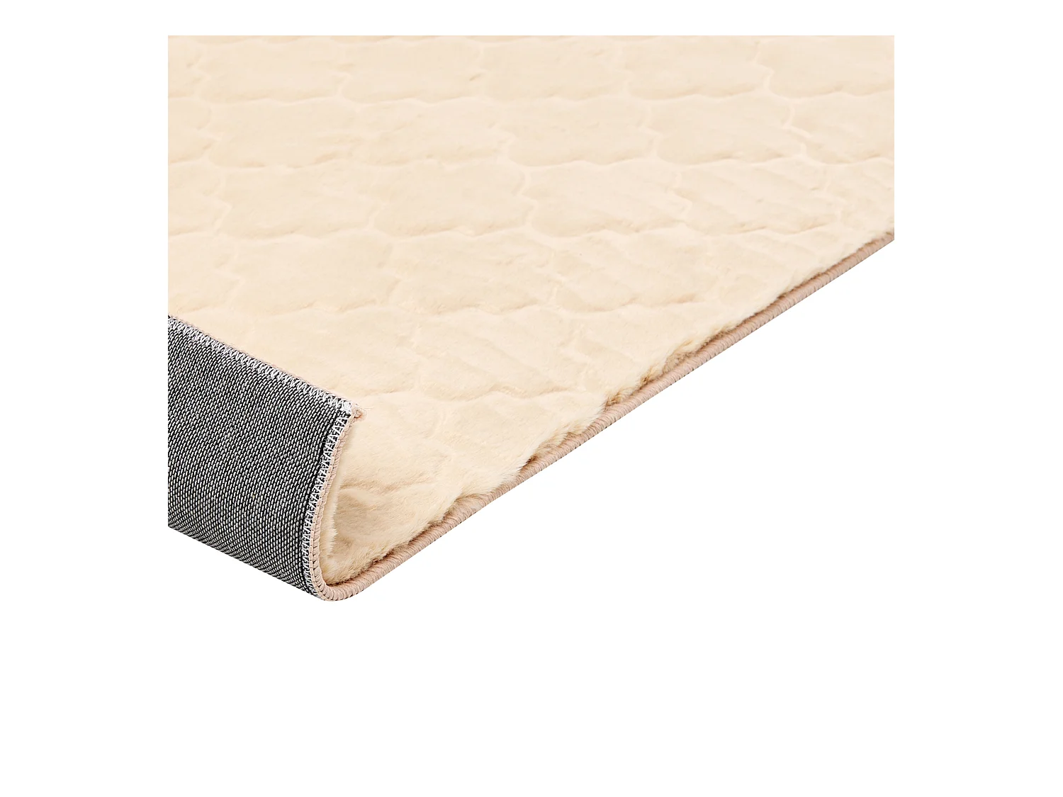 Kunstfellteppich Kaninchen beige 160x230 cm einfarbig handgefertigt Shaggy Gharo