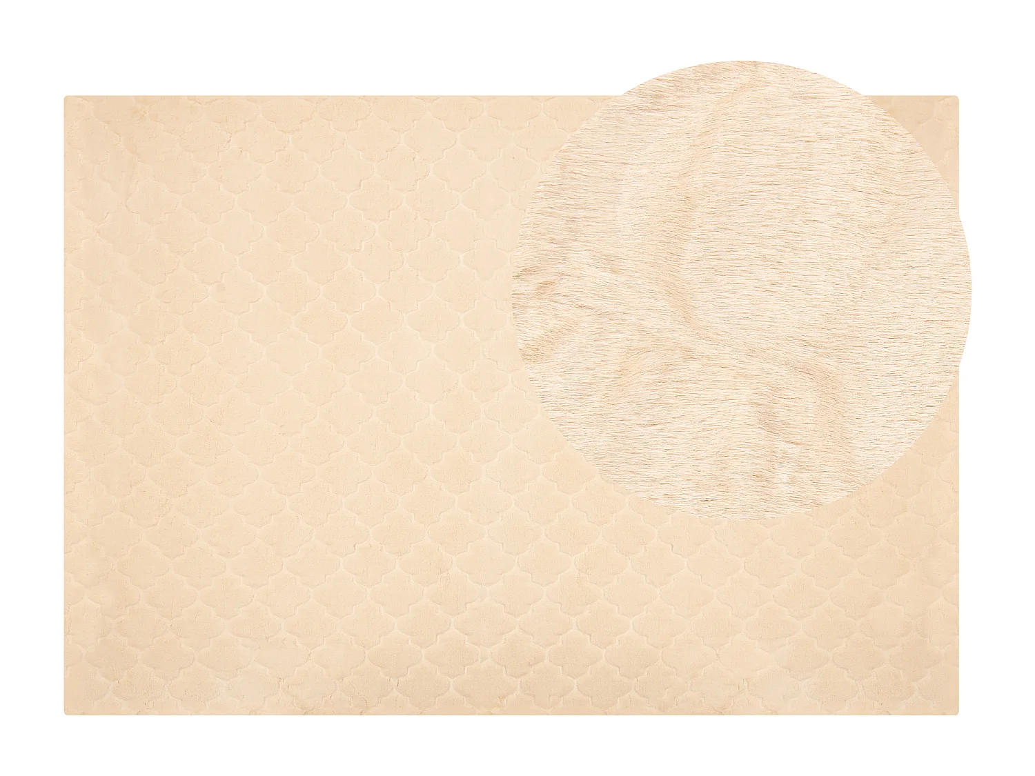 Tapete de pelo sintético de coelho creme 160 x 230 cm GHARO