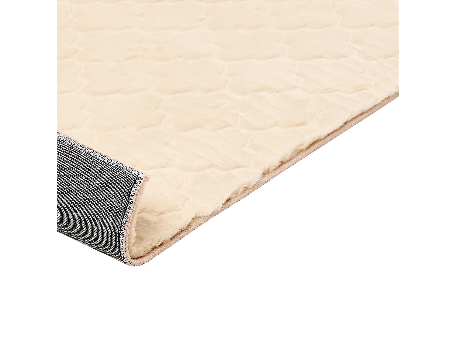 Tapete de pelo sintético de coelho creme 160 x 230 cm GHARO