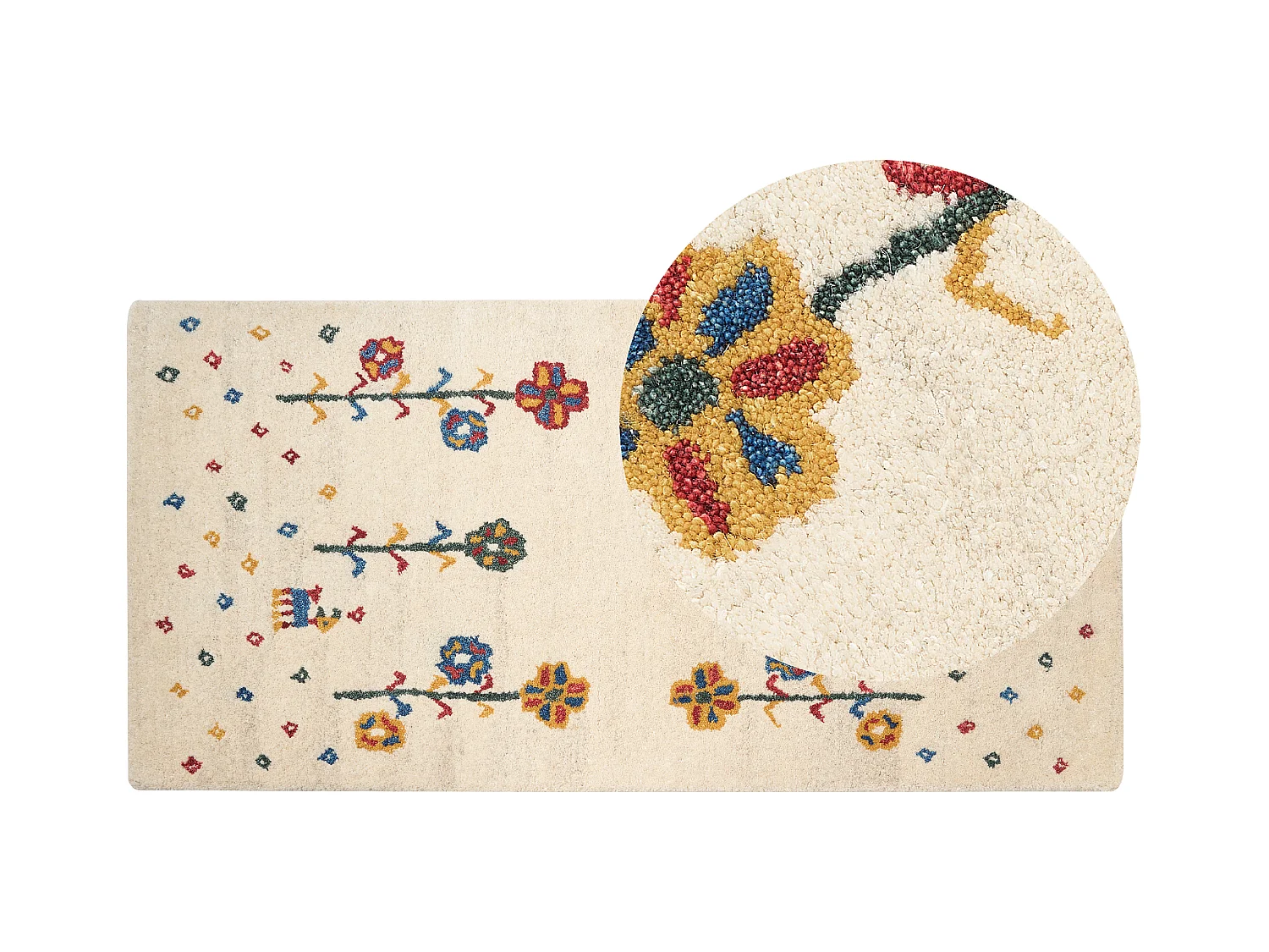 Tapis HUSUNLU Beige 80 x 150 cm Laine Tapis persan
