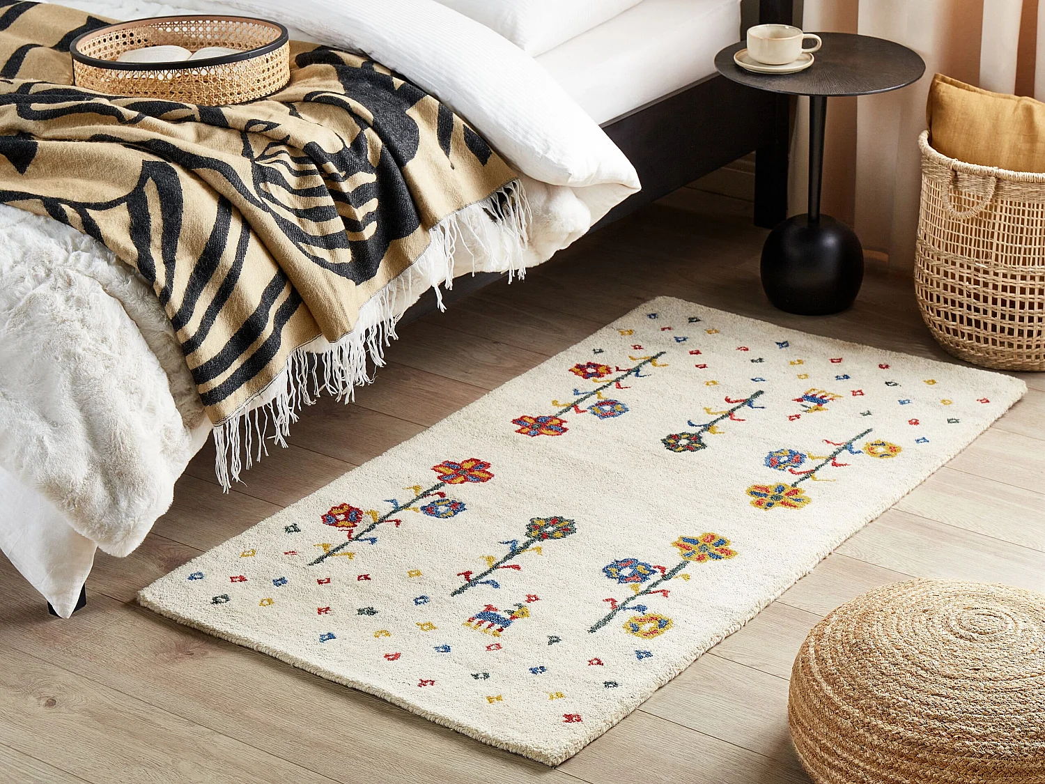 Rug HUSUNLU Beige 80 x 150 cm Wool Gabbeh