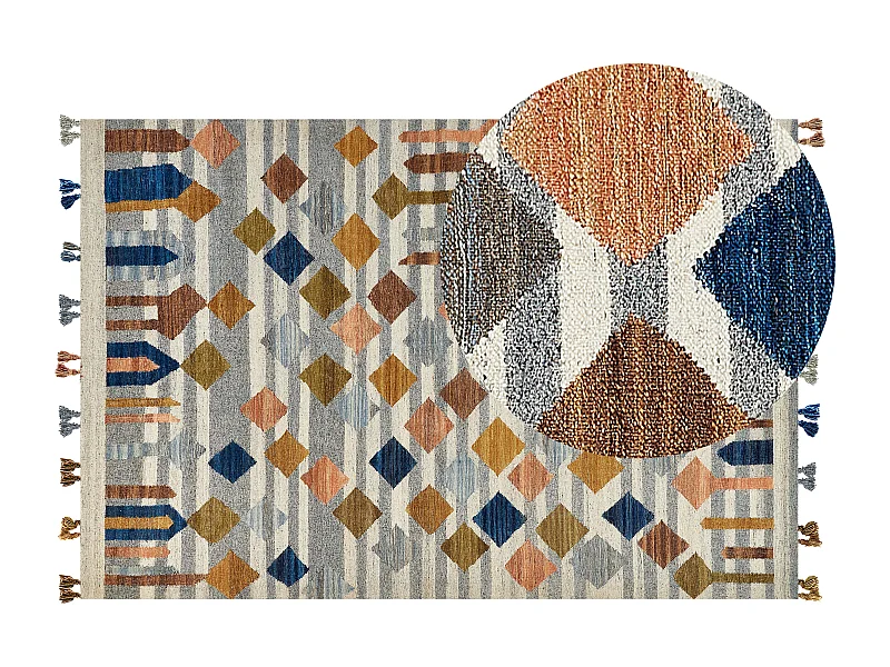 Tappeto kilim lana multicolore 200 x 300 cm KASAKH
