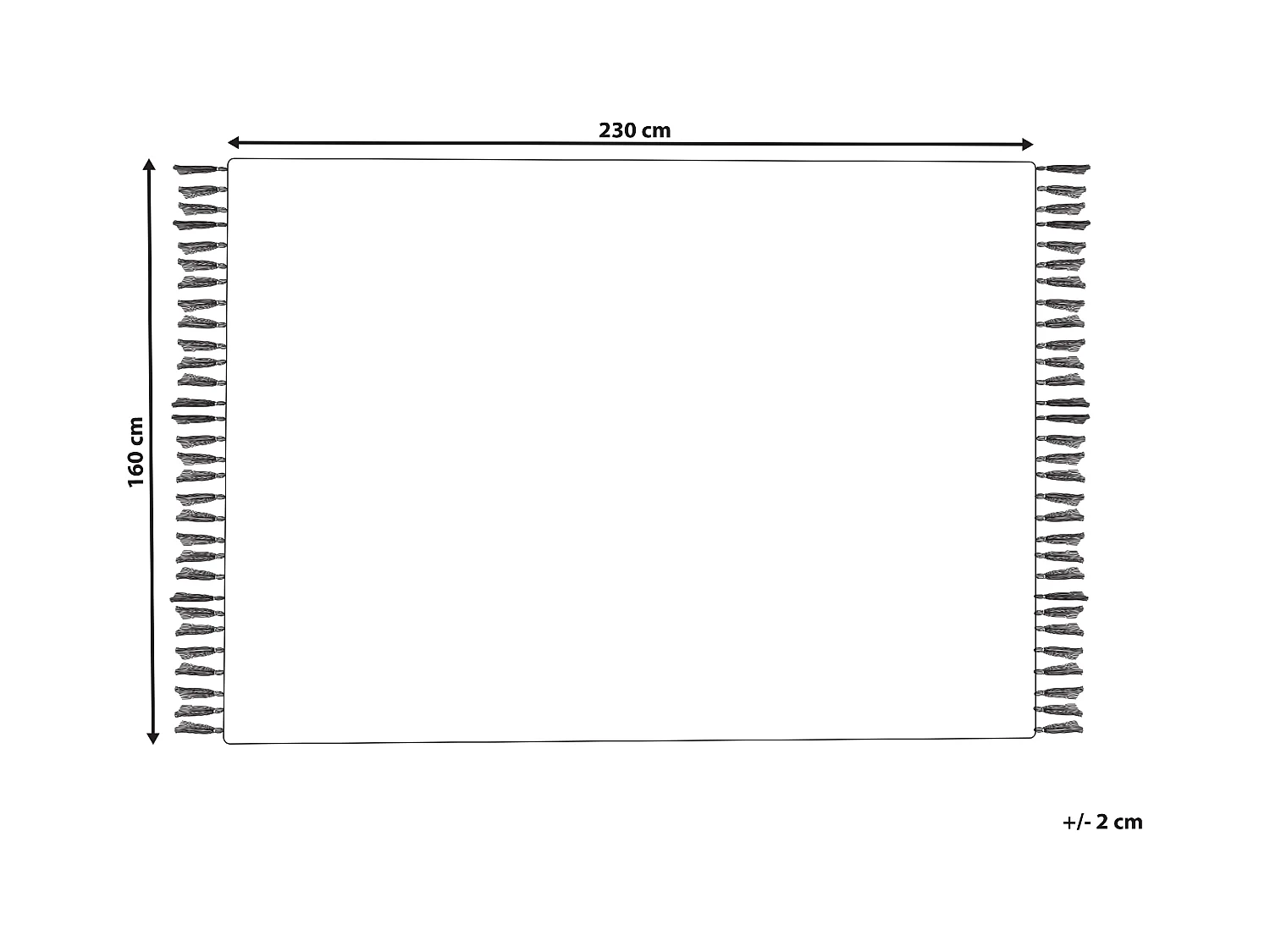 Wollteppich Boho Handgewebt Geometrisches Muster mit Quasten 160 x 230 cm Weiß und Schwarz Pazar