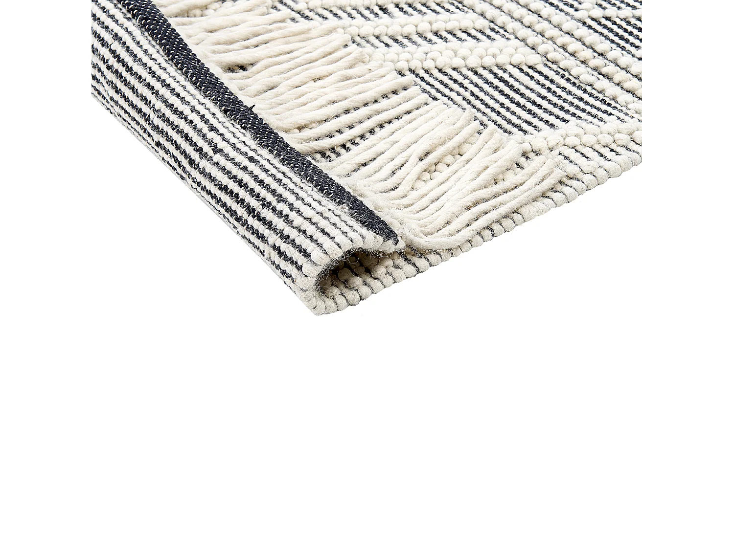 Vloerkleed wol wit/zwart 160 x 230 cm PAZAR