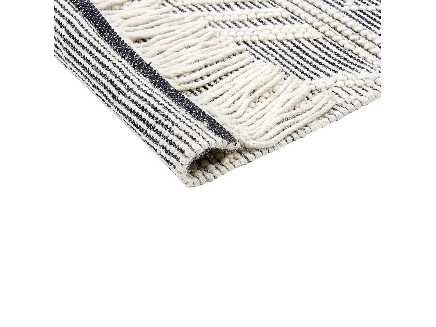 Tappeto lana bianco e nero 160 x 230 cm PAZAR