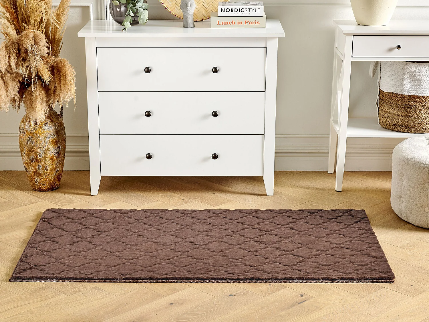 Tapis en fausse fourrure GHARO Marron 80 x 150 cm