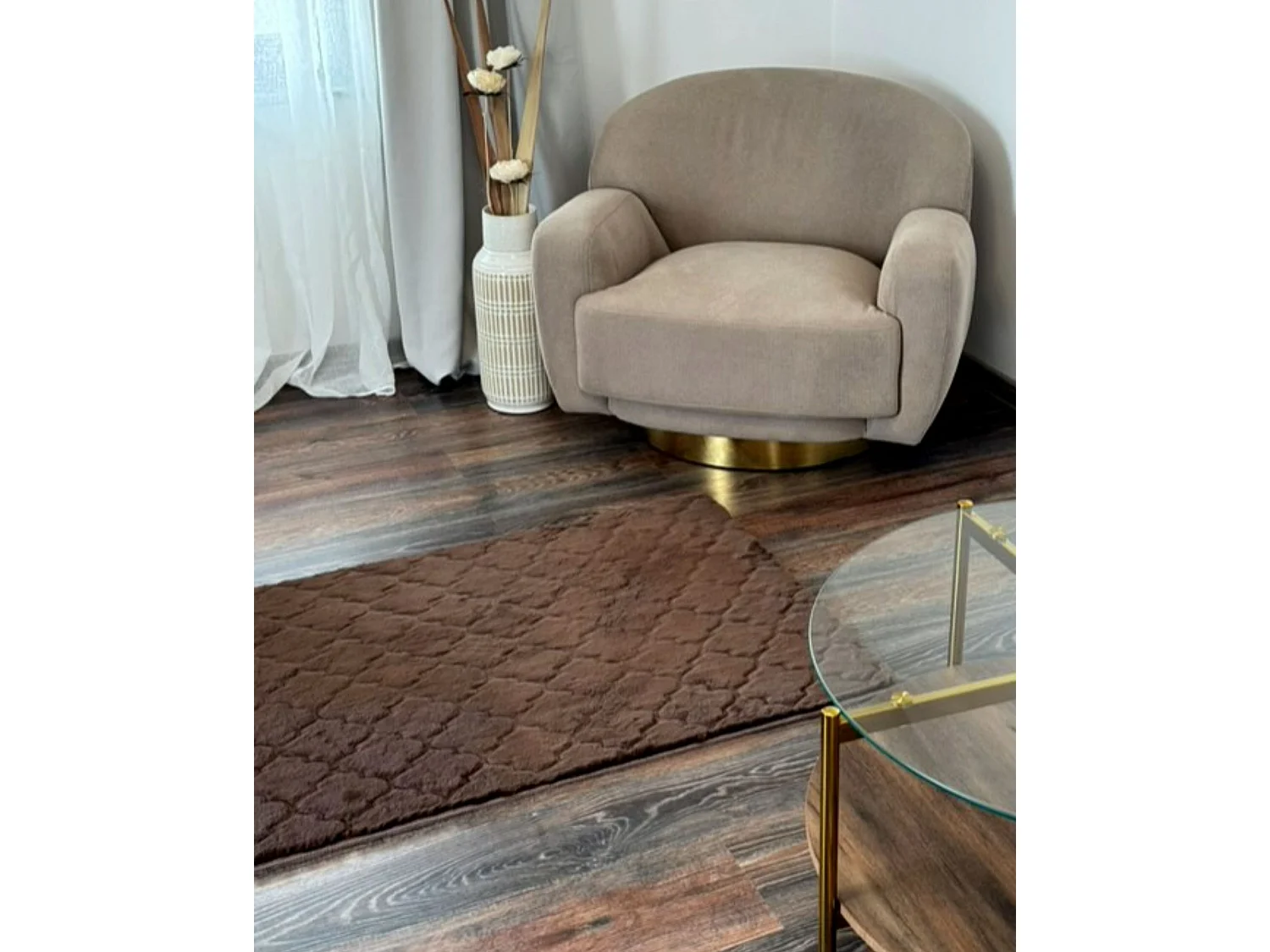 Vloerkleed kunstbont bruin 80 x 150 cm GHARO