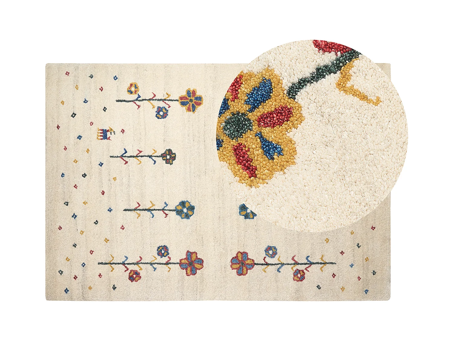 Tapis HUSUNLU Beige 140 x 200 cm Laine Tapis persan