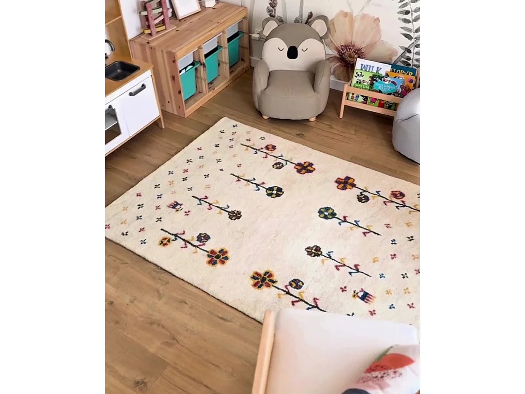 Vloerkleed gabbeh beige 140 x 200 cm HUSUNLU