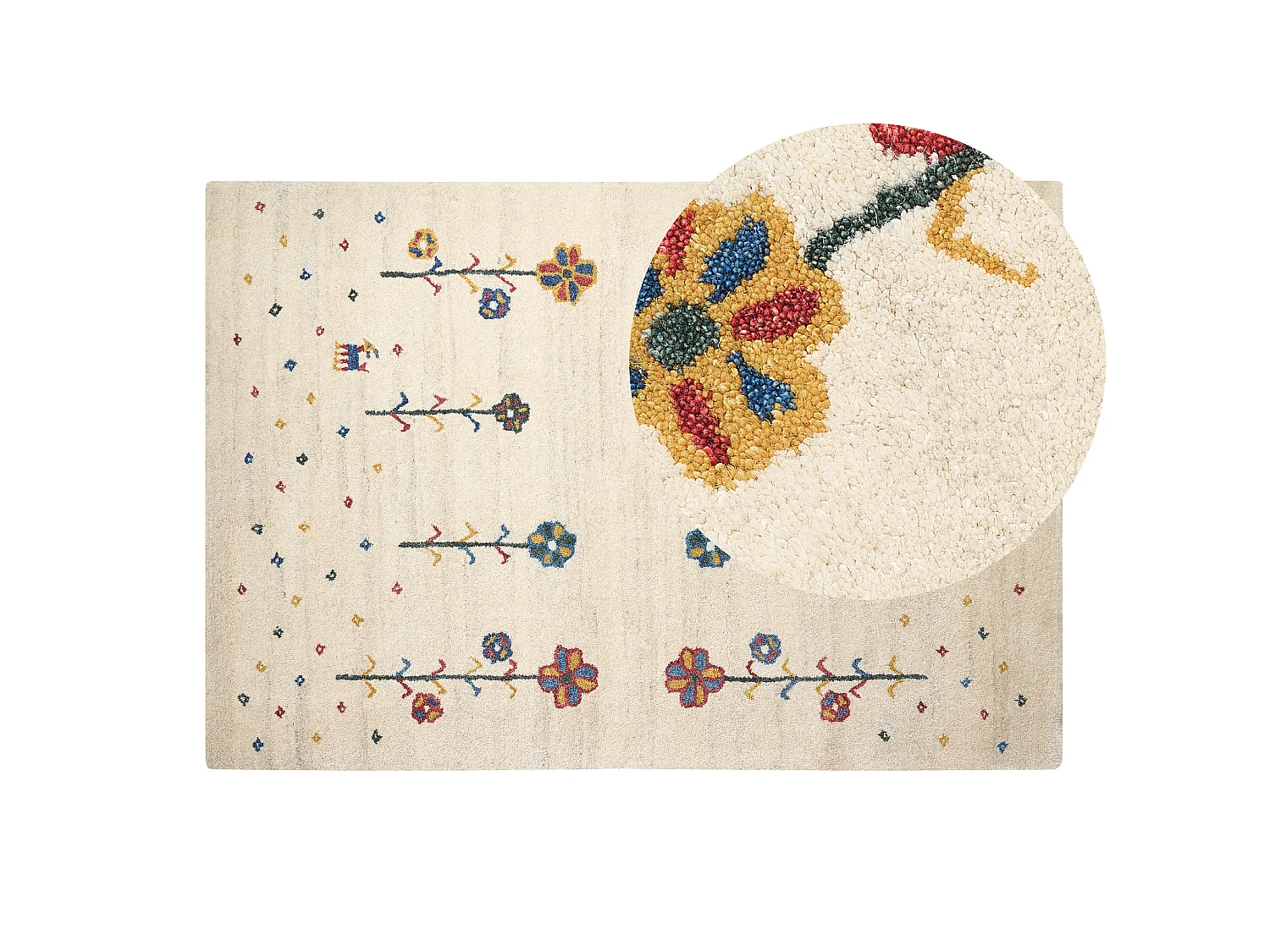 Vloerkleed gabbeh beige 140 x 200 cm HUSUNLU