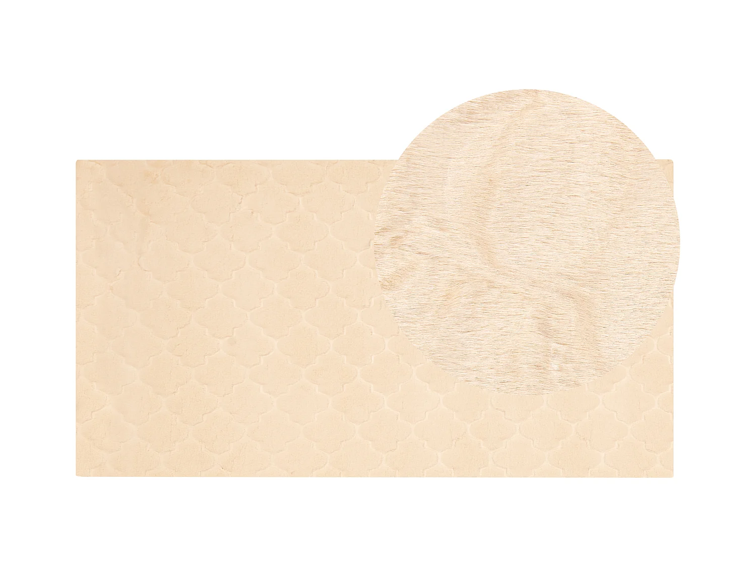 Kunstfellteppich Kaninchen beige 80x150 cm einfarbig handgefertigt Shaggy Gharo