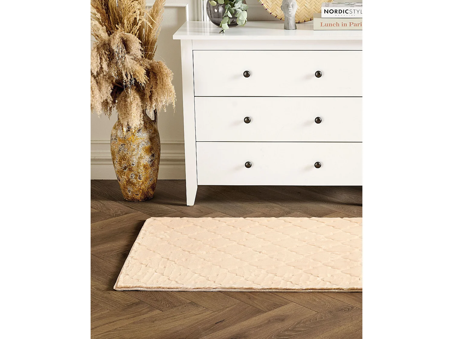 Tapis en fausse fourrure GHARO Beige 80 x 150 cm