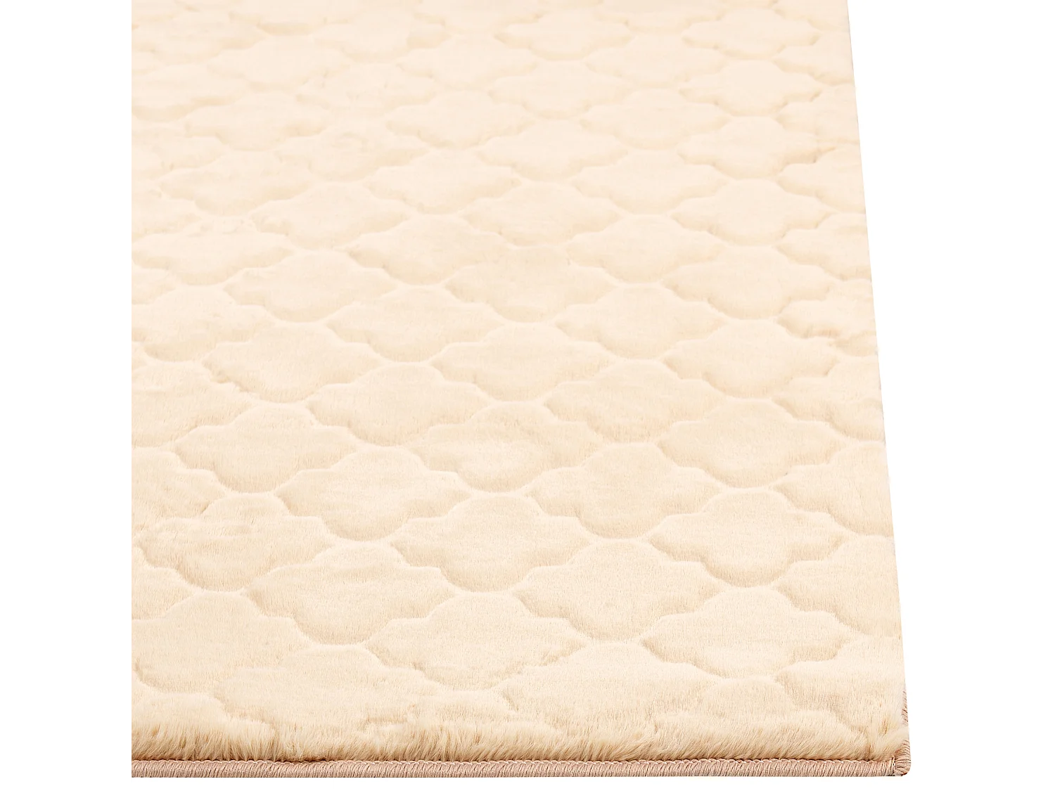 Tapete de pelo sintético de coelho creme 80 x 150 cm GHARO