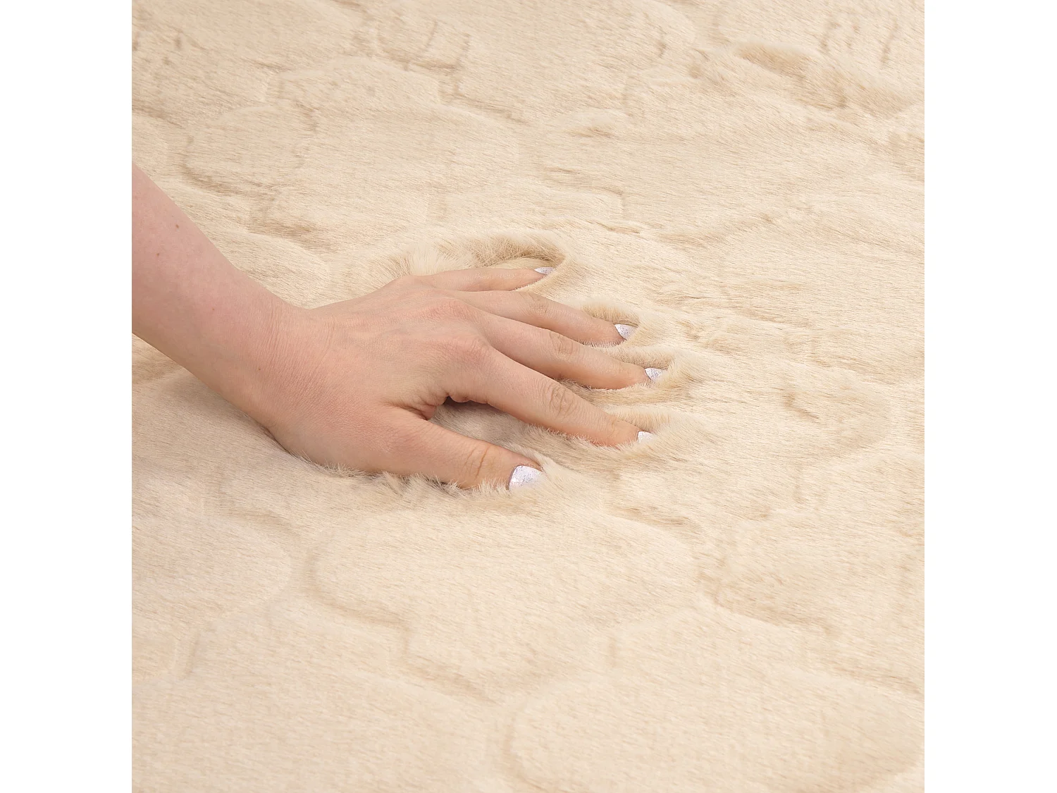 Kunstfellteppich Kaninchen beige 80 x 150 cm Shaggy GHARO