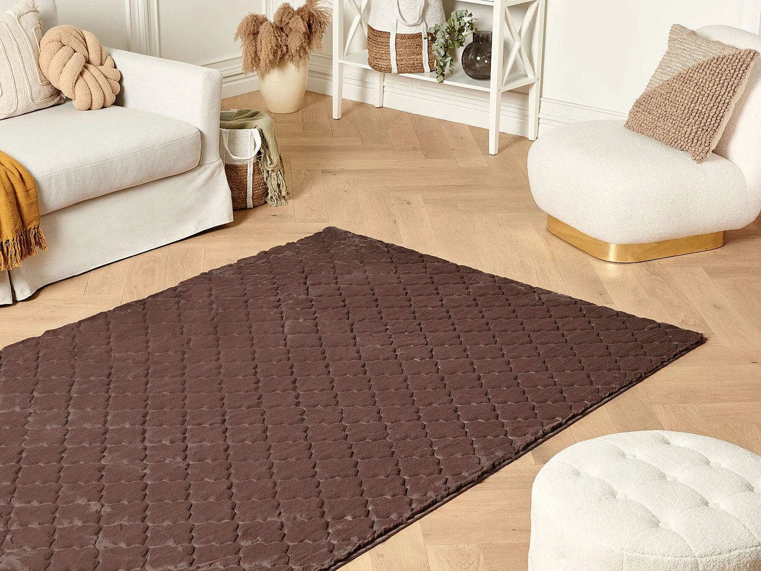 Tapis en fausse fourrure GHARO Marron 160 x 230 cm