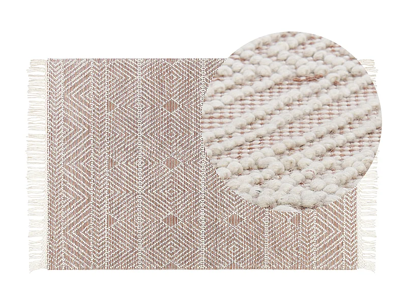 Tappeto lana beige e marrone 160 x 230 cm KESTEL