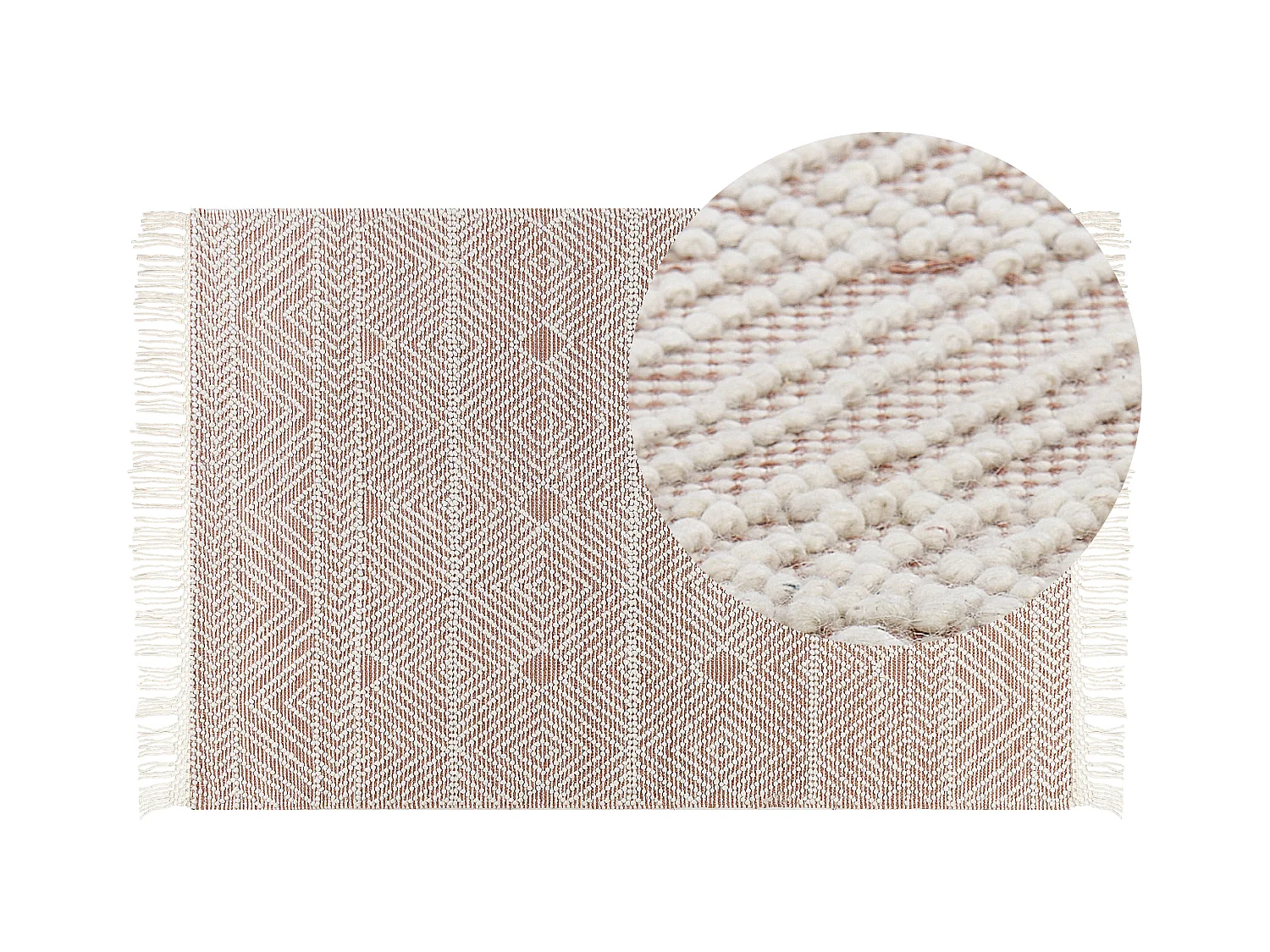 Tapis KESTEL Marron Beige 160 x 230 cm Laine