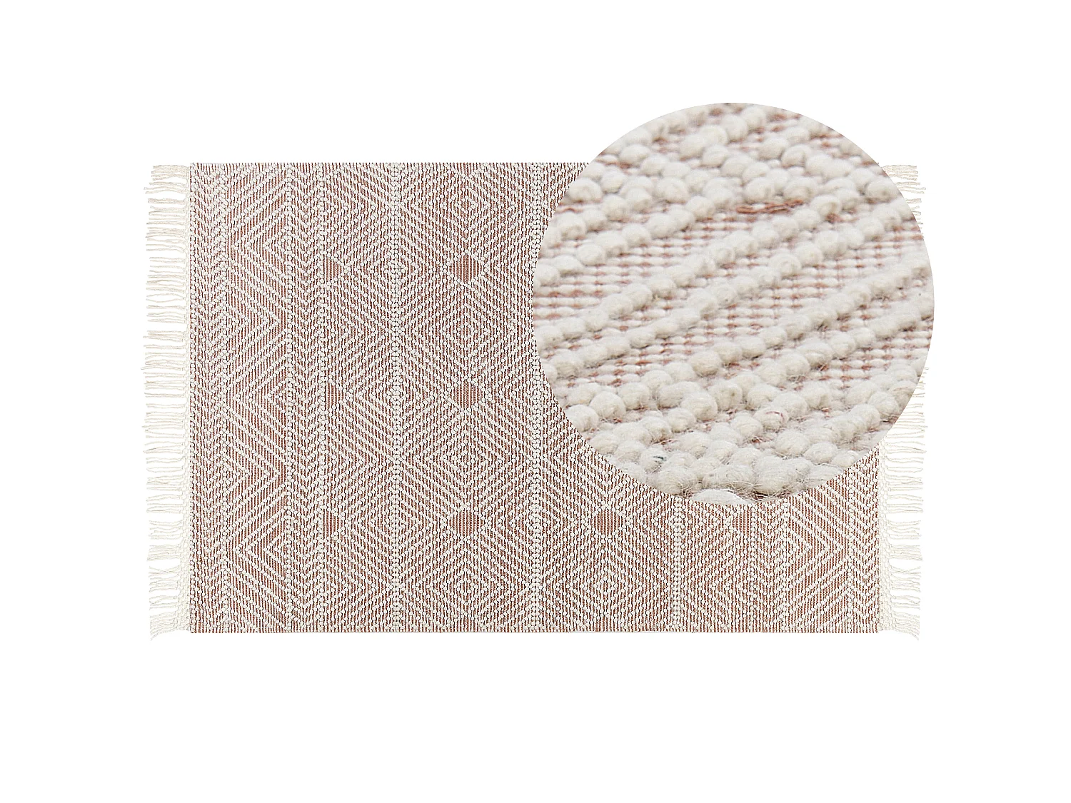 Rug KESTEL Brown Beige 160 x 230 cm Wool