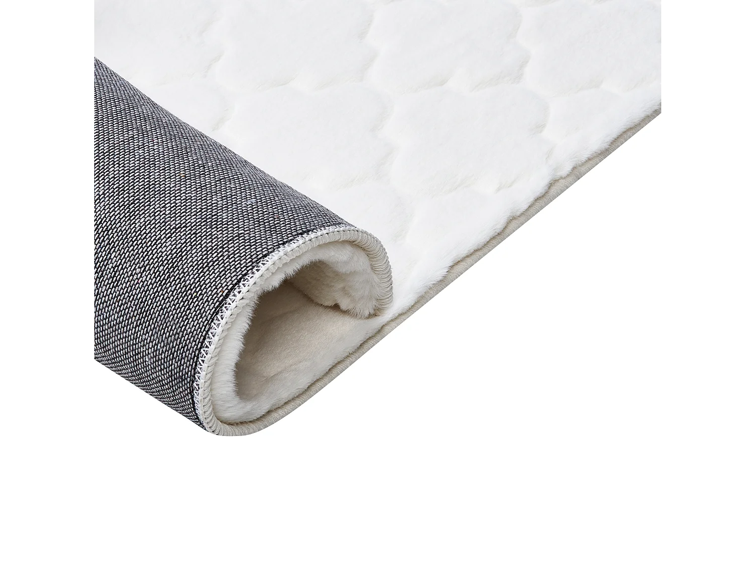 Tapete de pelo sintético de coelho branco 160 x 230 cm GHARO