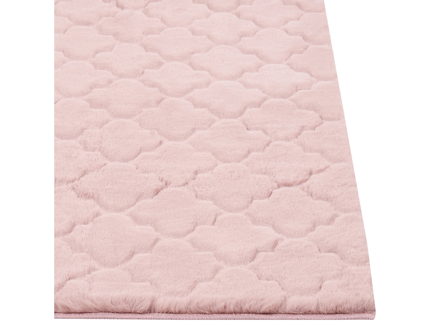 Kunstfellteppich Kaninchen rosa 160x230 cm einfarbig handgefertigt Shaggy Gharo