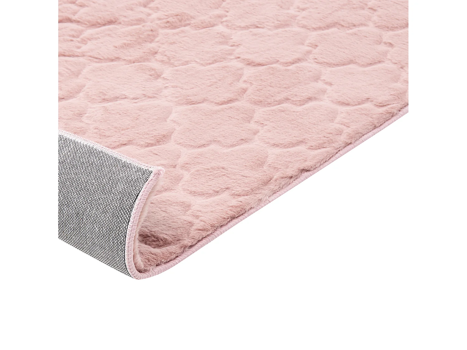 Kunstfellteppich Kaninchen rosa 160x230 cm einfarbig handgefertigt Shaggy Gharo