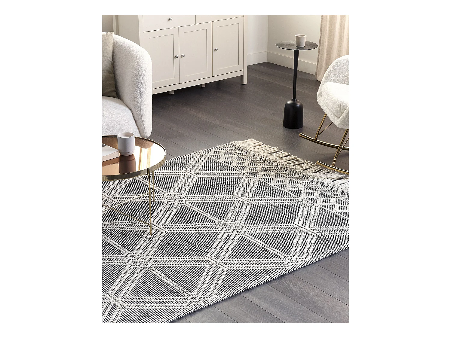 Tapis TOPRAKKALE Gris 160 x 230 cm Laine